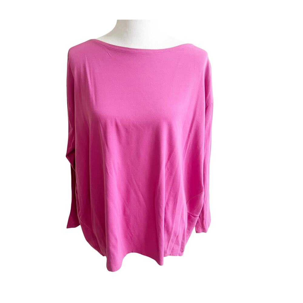 Lululemon Oversized Top Women's Hot Pink Solid Long Sleeve Blouse Minimalist XL